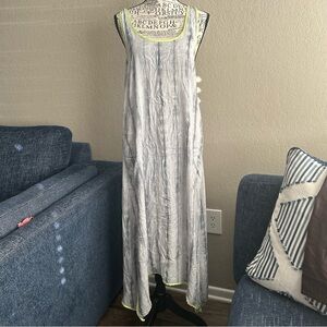 Donna Karan Sleepwear Sleep Gown Tie Dye Long Dress Asymmetrical Handkerchief M